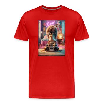 Lounge Jungle Hedgehog with Sunglasses - Men's Premium Organic T-Shirt - red - Front - Damien (186cm)