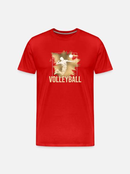 Volleyball - Männer Premium Bio T-Shirt - Rot