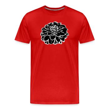 Fleur fleurs noires fleurs noires fleurs graphiques - T-shirt bio Premium Homme - rouge - Devant - Damien (186cm)