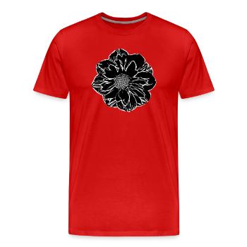 Fleur, Noir, Fleurs, Noir, Fleur - T-shirt bio Premium Homme - rouge - Devant - Damien (186cm)
