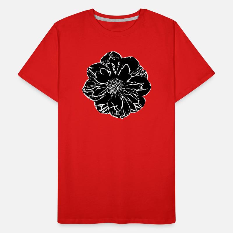 Fleur, Noir, Fleurs, Noir, Fleur T-shirt bio Premium Homme