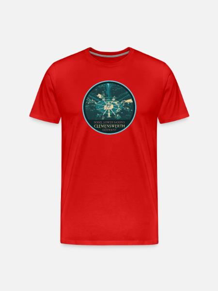 Illustration Clemenswerth Castle, Germany - Men's Premium Organic T-Shirt - red