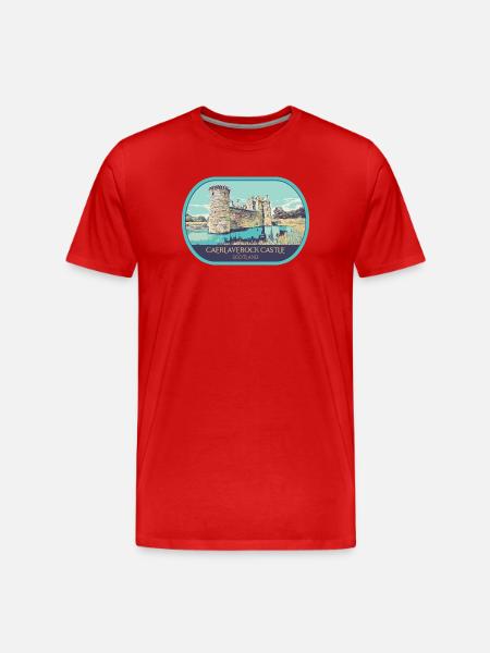 Illustration Caerlaverock Castle, Scotland - Men's Premium Organic T-Shirt - red