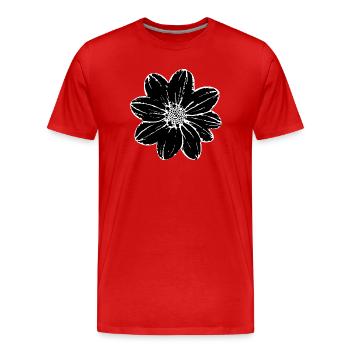 Fleur, Noir, Fleurs, Noir, Fleur - T-shirt bio Premium Homme - rouge - Devant - Damien (186cm)