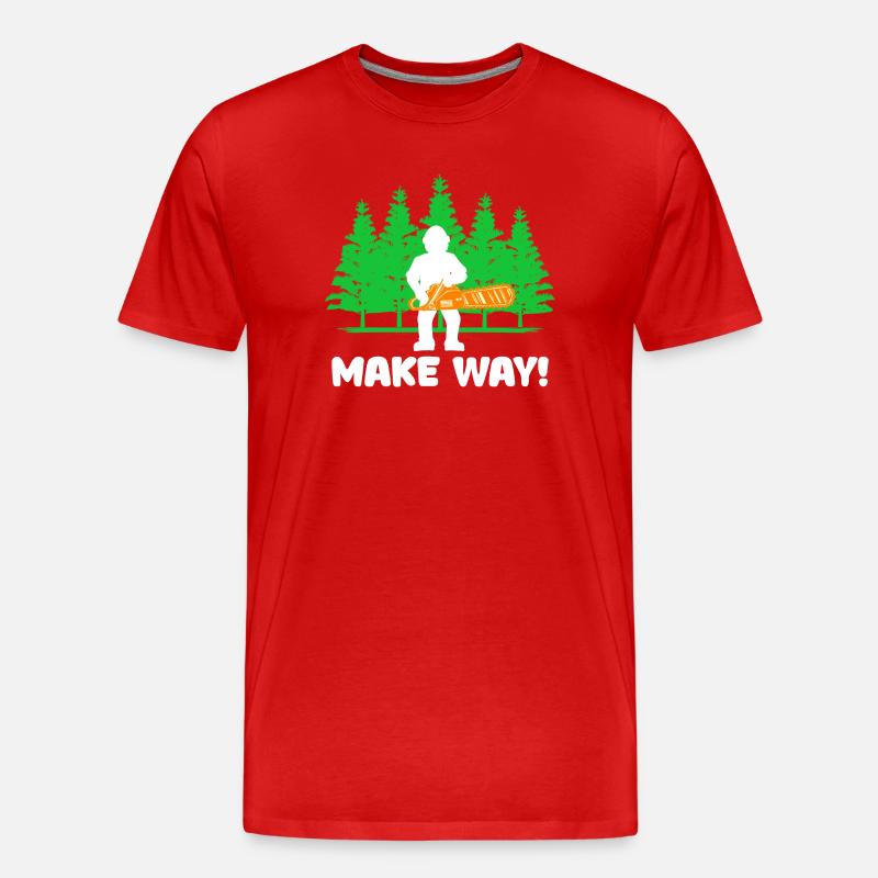 Bûcheron boiserie arbre tronçonneuse déclaration - T-shirt bio Premium Homme - rouge