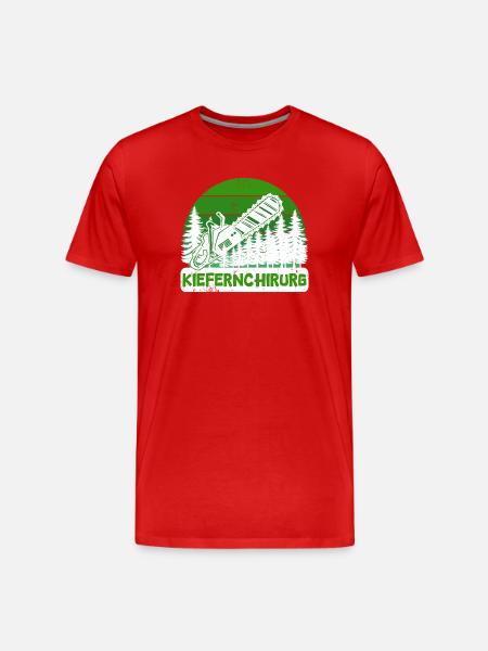 Bûcheron arbre tronçonneuse déclaration boiserie - T-shirt bio Premium Homme - rouge