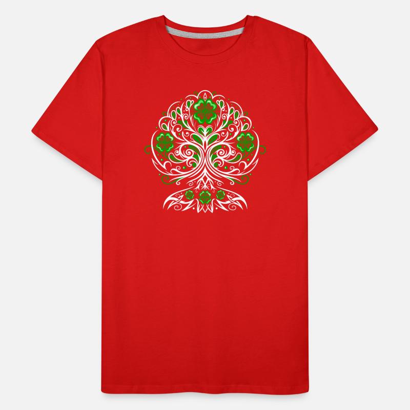 St Patricks Day Lebensbaum mit Kleeblätter Männer Premium Bio T-Shirt