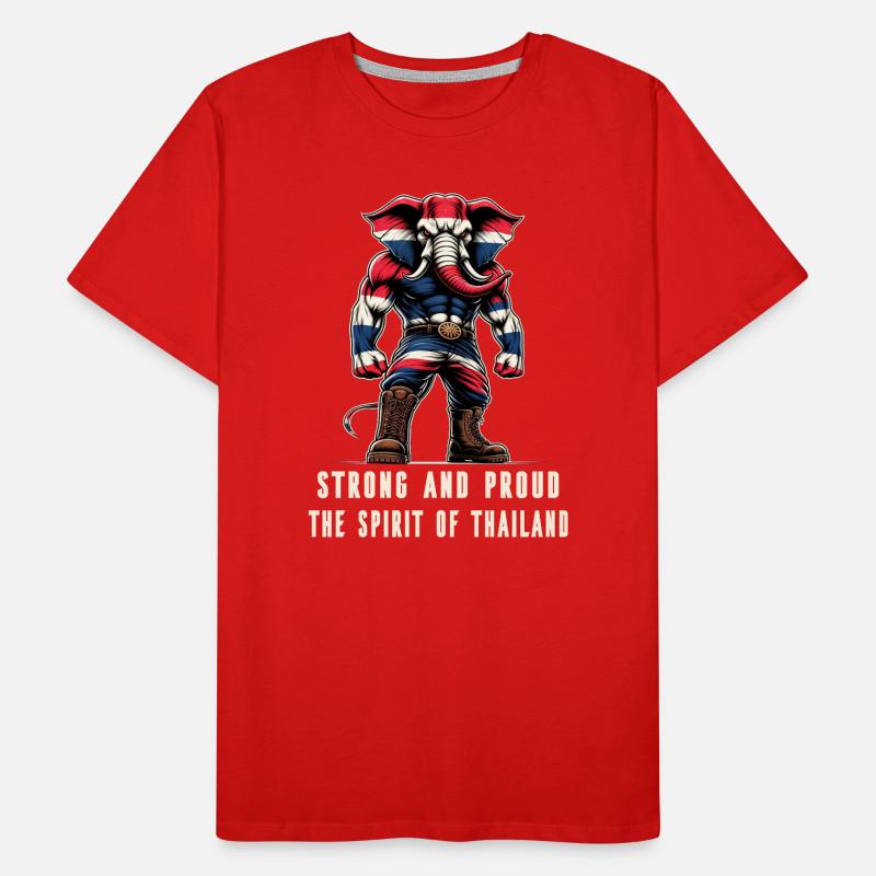 Drapeau de la Thaïlande, éléphant T-shirt bio Premium Homme