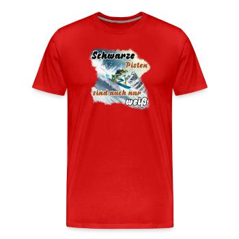 Les pistes noires sont aussi tout simplement blanches - T-shirt bio Premium Homme - rouge - Devant - Damien (186cm)