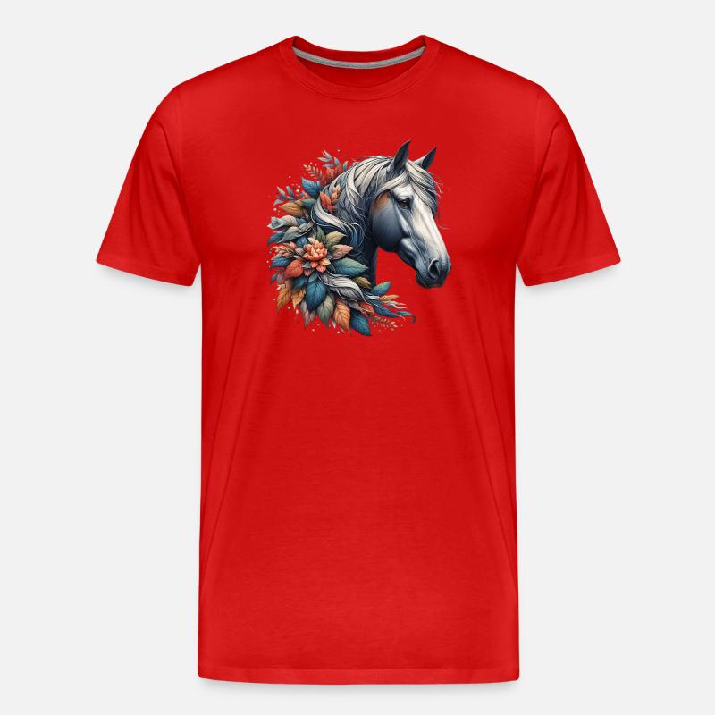 Pferd - Männer Premium Bio T-Shirt - Rot