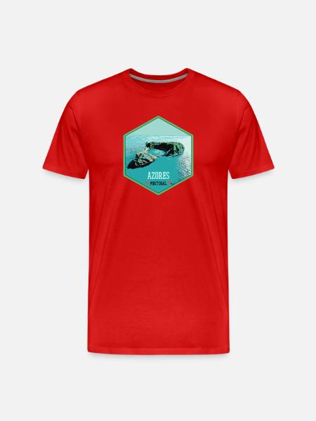 Illustration Volcanic islets, Azores - Men's Premium Organic T-Shirt - red