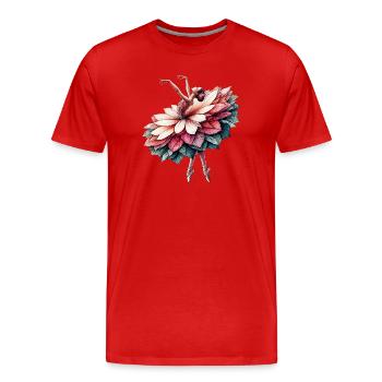 Balletttänzerin mit Tutu - Männer Premium Bio T-Shirt - Rot - Vorne - Damien (186cm)