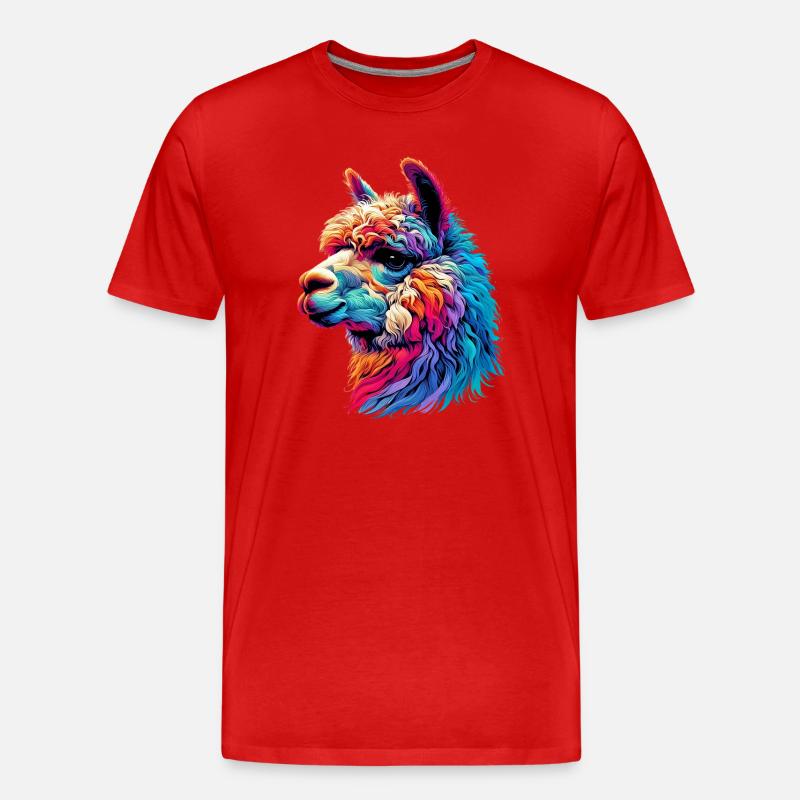 Alpaka - Männer Premium Bio T-Shirt - Rot