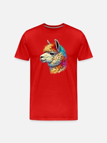 Alpaca - Men's Premium Organic T-Shirt - red