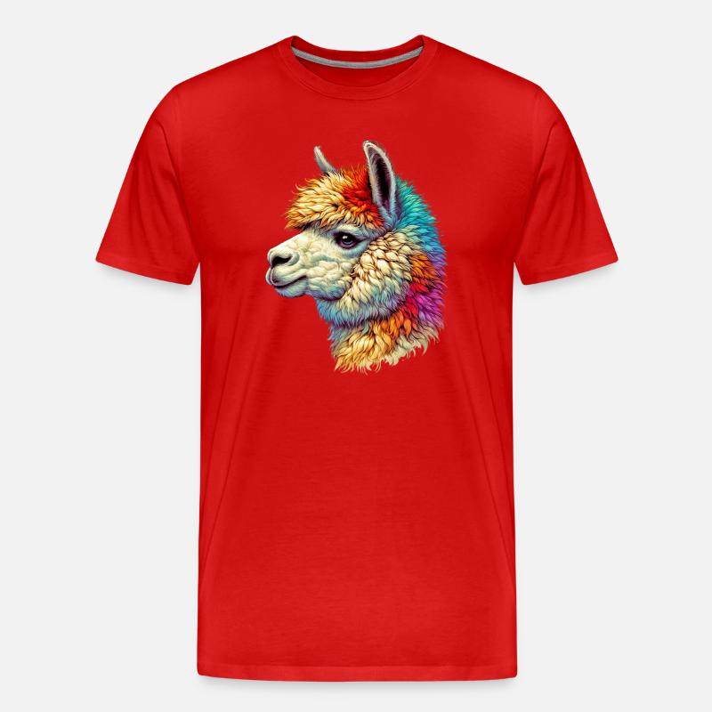 Alpaca - Men's Premium Organic T-Shirt - red