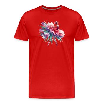Balletttänzerin mit Tutu - Männer Premium Bio T-Shirt - Rot - Vorne - Damien (186cm)