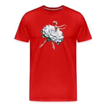 Balletttänzerin mit Tutu - Männer Premium Bio T-Shirt - Rot - Vorne - Damien (186cm)