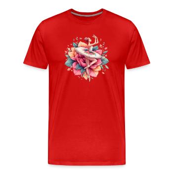 Balletttänzerin mit Tutu - Männer Premium Bio T-Shirt - Rot - Vorne - Damien (186cm)