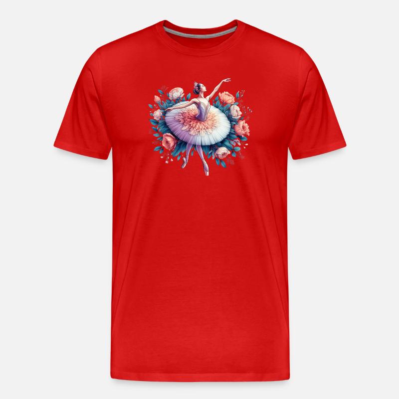 Danseuse de ballet avec tutu - T-shirt bio Premium Homme - rouge