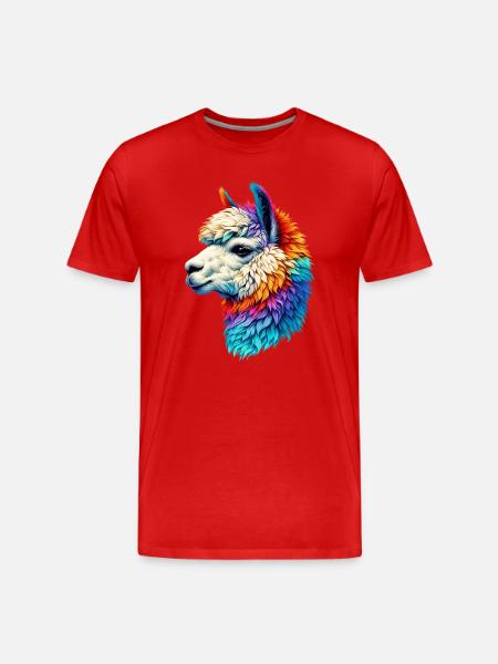 Alpaca - Men's Premium Organic T-Shirt - red