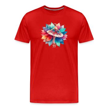 Balletttänzerin mit Tutu - Männer Premium Bio T-Shirt - Rot - Vorne - Damien (186cm)