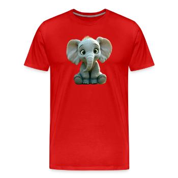 Elephant Africa Safari Wilderness Love Cute Elephant - Men's Premium Organic T-Shirt - red - Front - Damien (186cm)