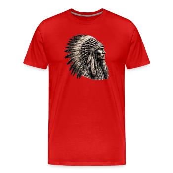 American Indian American Red Skin - Men's Premium Organic T-Shirt - red - Front - Damien (186cm)