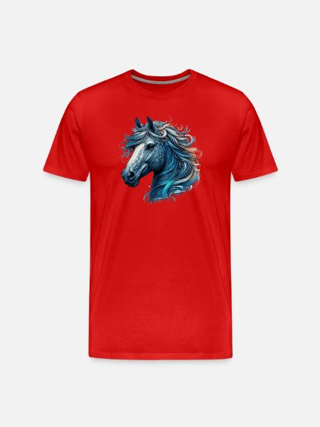 Pferd - Männer Premium Bio T-Shirt - Rot