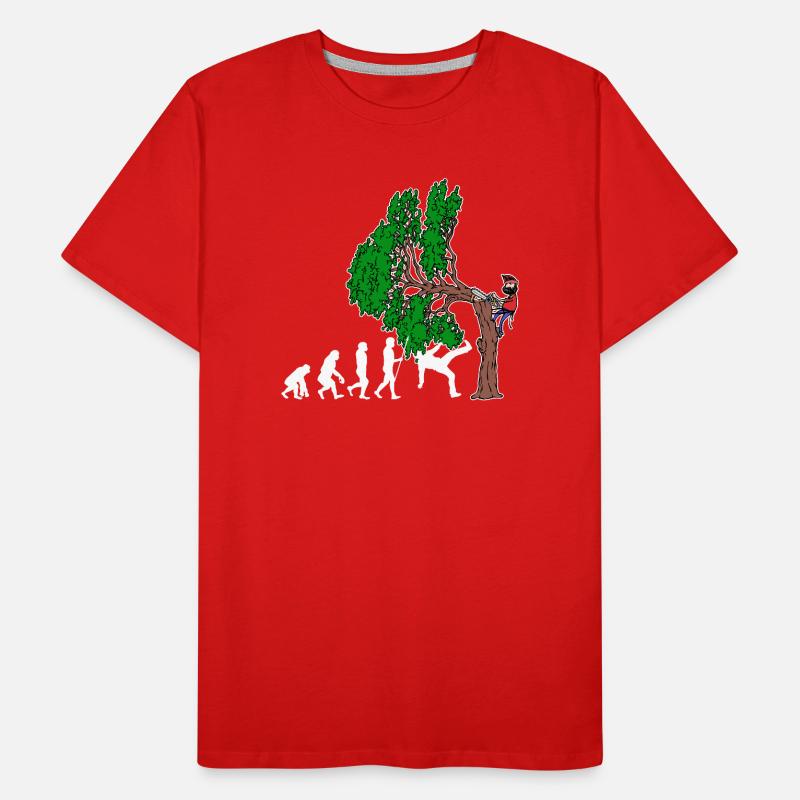 Tree Evolution Woodwork Lumberjack Tree Cutter Men's Premium Organic T-Shirt