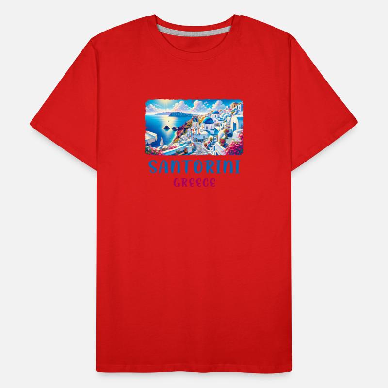 Santorini Greece ocean vacation trips Men's Premium Organic T-Shirt