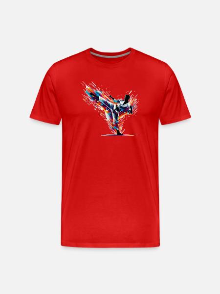 Explosion de karaté - T-shirt bio Premium Homme - rouge