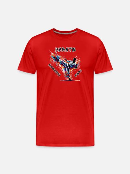 Karate Mawashi Geri - Men's Premium Organic T-Shirt - red