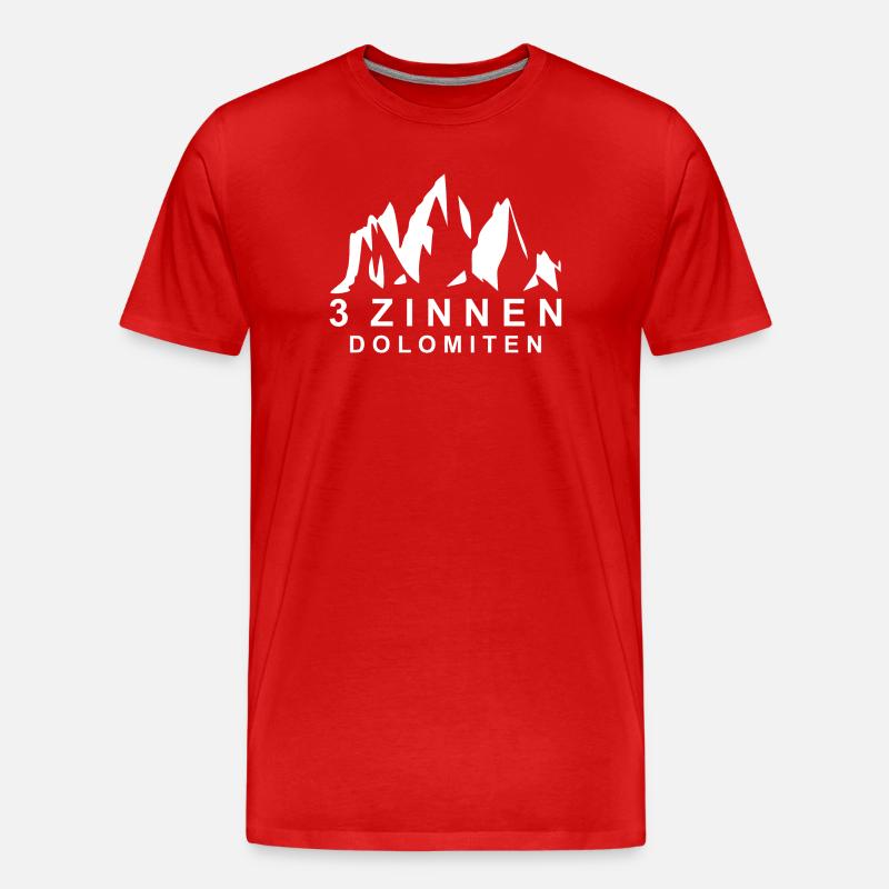Drei Zinnen Dolomiten - Männer Premium Bio T-Shirt - Rot