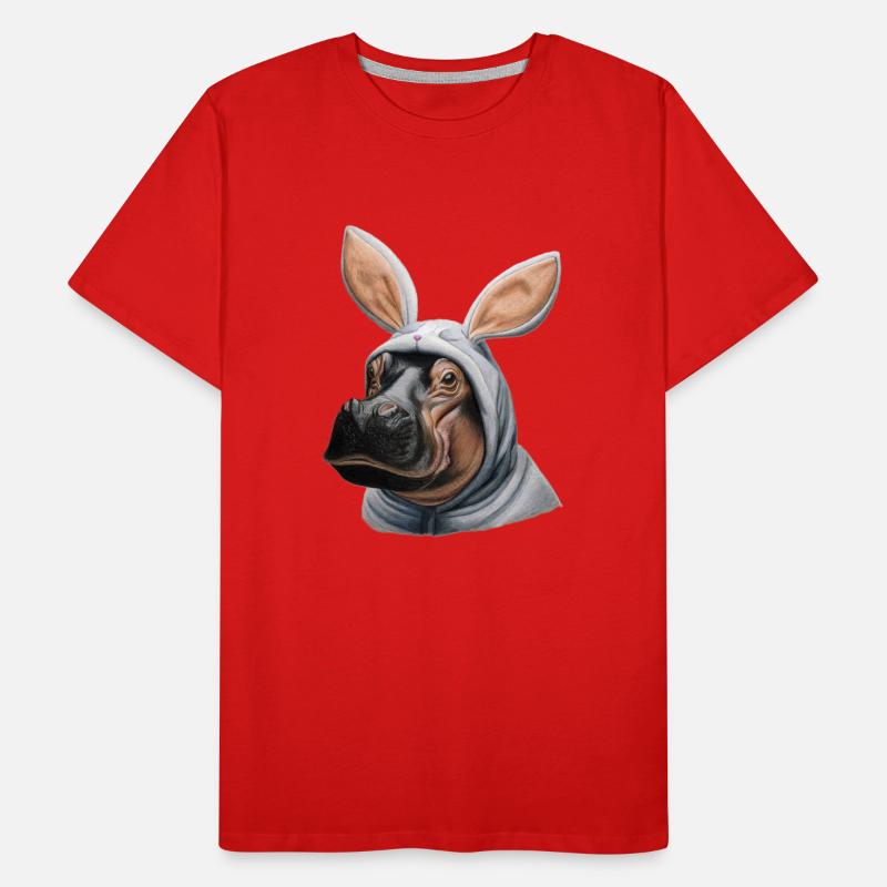 Lapin hippopotame blanc T-shirt bio Premium Homme