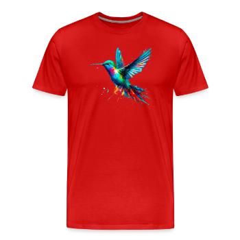Kolibri - Männer Premium Bio T-Shirt - Rot - Vorne - Damien (186cm)