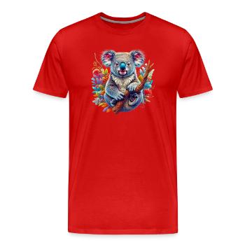 Koala - Männer Premium Bio T-Shirt - Rot - Vorne - Damien (186cm)