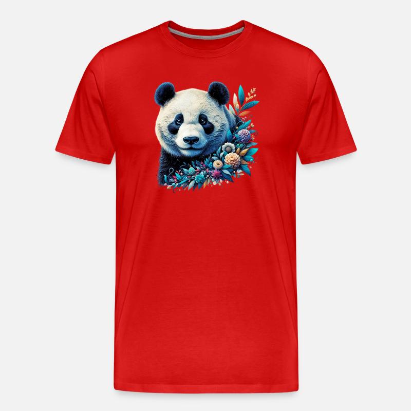 Panda - Männer Premium Bio T-Shirt - Rot