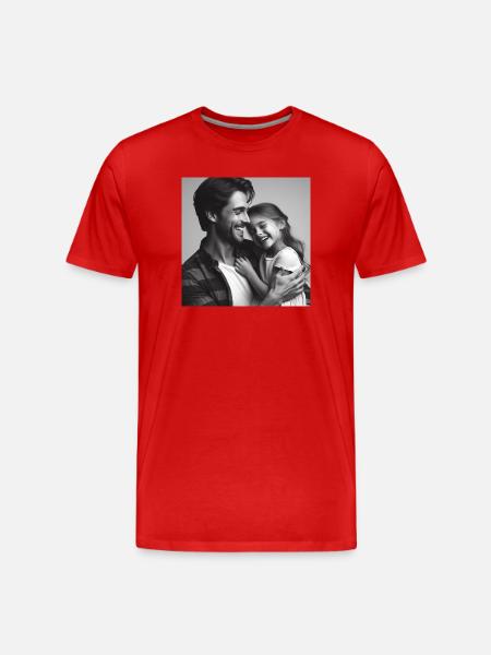 Père et fille s’aiment - T-shirt bio Premium Homme - rouge