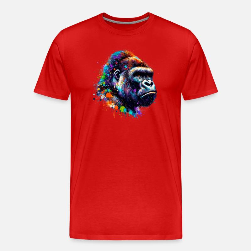 Gorilla - Männer Premium Bio T-Shirt - Rot