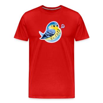 Meise - Männer Premium Bio T-Shirt - Rot - Vorne - Damien (186cm)