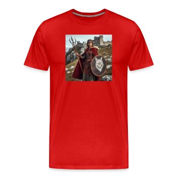 Viking Warrior - Men's Premium Organic T-Shirt - red - Front - Damien (186cm)