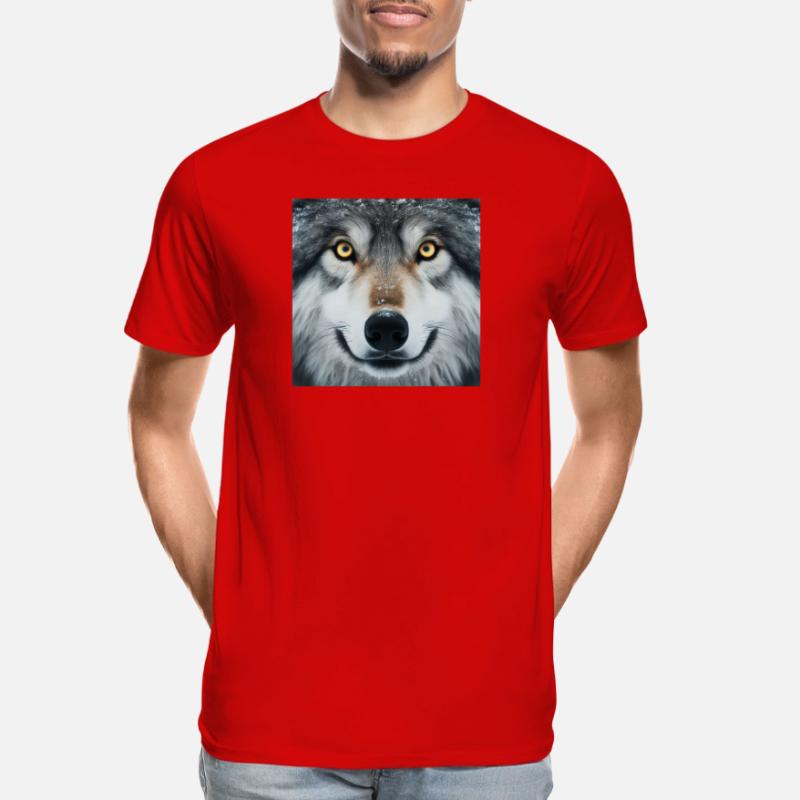 Der Blick des Wolfes Männer Premium Bio T-Shirt