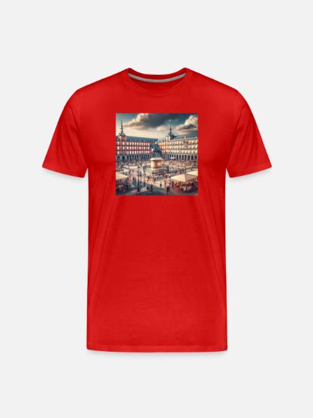 Plaza Mayor in Madrid - Men's Premium Organic T-Shirt - red