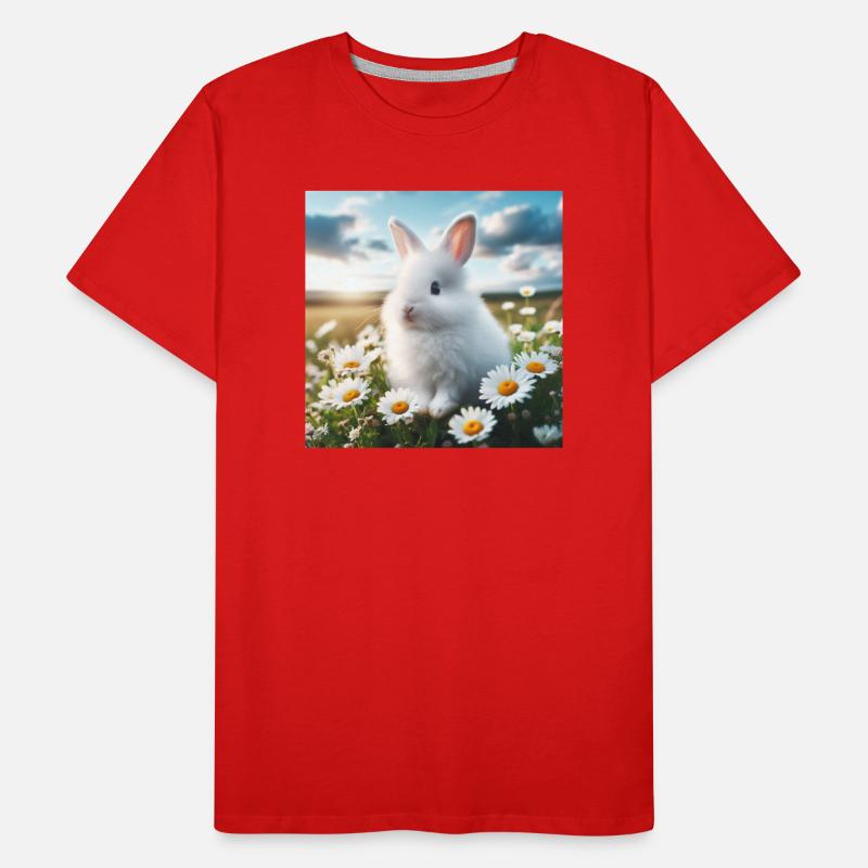 Adorable White Bunny Men's Premium Organic T-Shirt