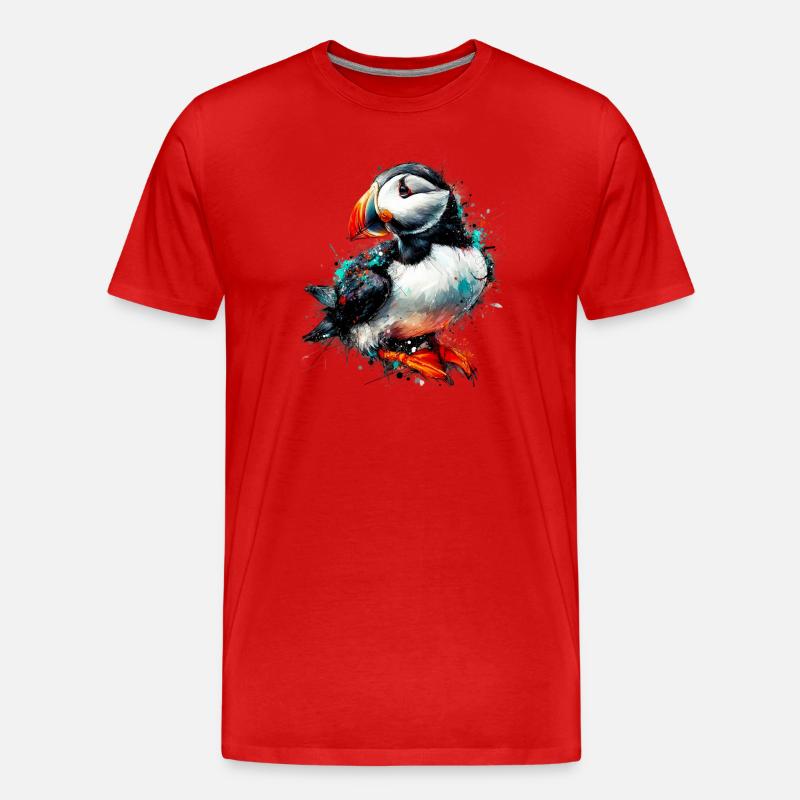 Papageitaucher - Männer Premium Bio T-Shirt - Rot