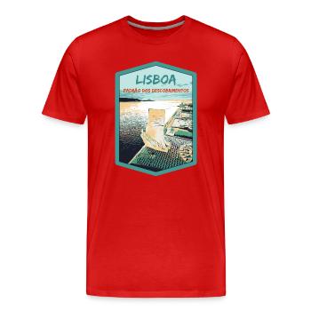 Monument aux Découvertes, Belém, Lisbonne - T-shirt bio Premium Homme - rouge - Devant - Damien (186cm)