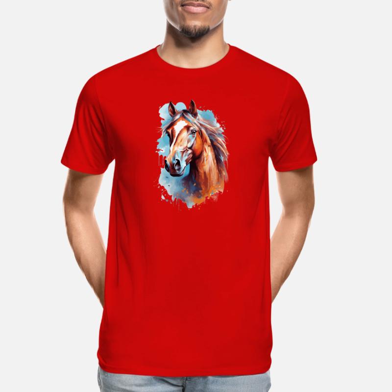 Conception du cheval Aqaurell T-shirt bio Premium Homme