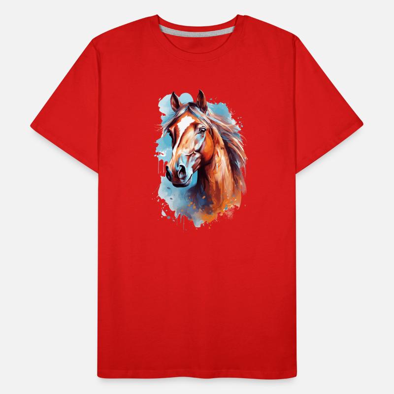 Conception du cheval Aqaurell T-shirt bio Premium Homme