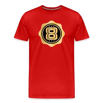 8e anniversaire - Huit ans - T-shirt bio Premium Homme - rouge - Devant - Damien (186cm)