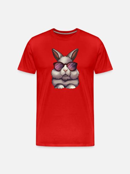 Stylischer Hase – Cooles Tiermotiv - Männer Premium Bio T-Shirt - Rot